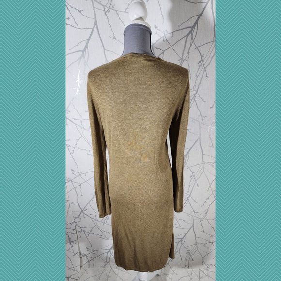 Blacky Dress Berlin Gold Knit Long Cardigan w/ Metallic Chainlink - Picture 3 of 4